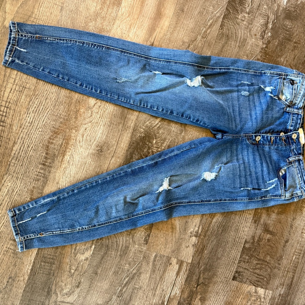 Blue Distressed Women's Jeans